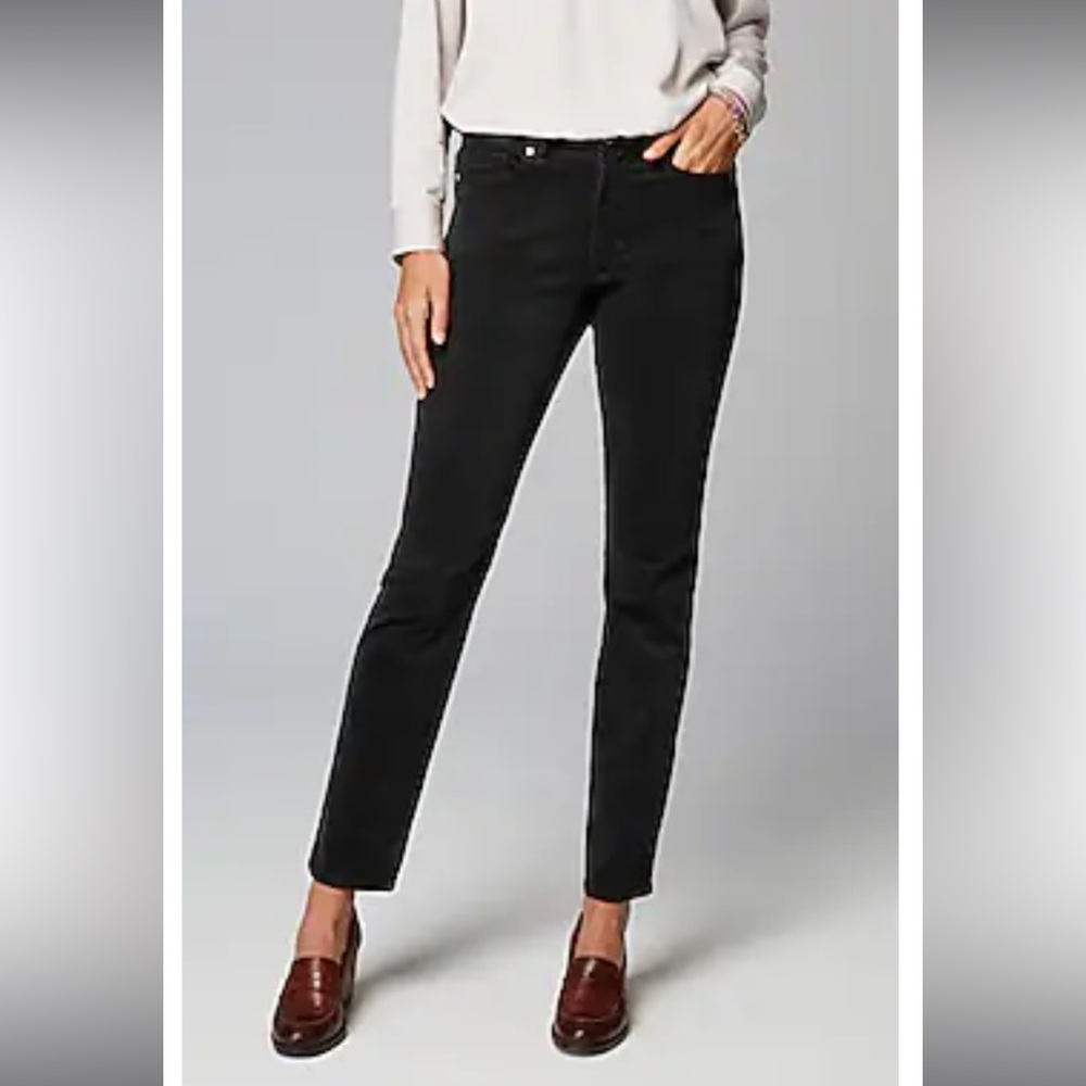 J.Jill Sz 18 Authentic Fit Slim-Leg Corduroy Pants, Black